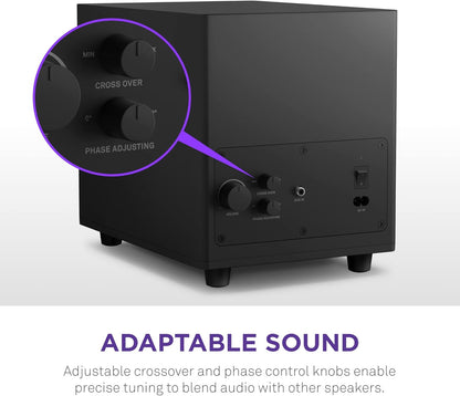 NZXT Relais PC Gaming Desktop Subwoofer - AP-SUB80-EU - 140 Watt - Diepe, krachtige bas - Down-Beam 6,5" Driver - Crossover en Phase Control - Zwart"}