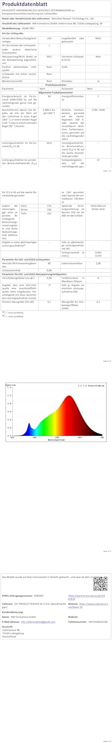NEEWER HS60C Pro 60 W RGB led-videoverlichting, draagbaar, app/DMX/paneelbediening, 8700 lx/1 m, 2700-6500 K, IRC97+, COB continue verlichting voor video en studio-fotografie