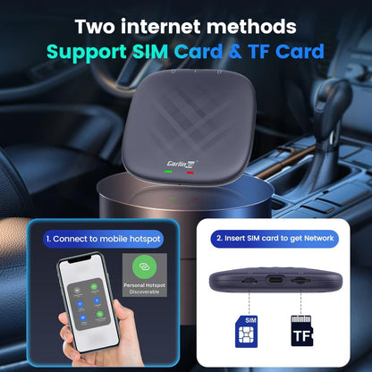 CarlinKit Android 13 CarPlay AI BOX, 8 GB + 128 GB, Snapdragon QCM 6125, ondersteuning voor draadloze CarPlay/draadloze Android Auto, Google Play Store, Netflix, YouTube online