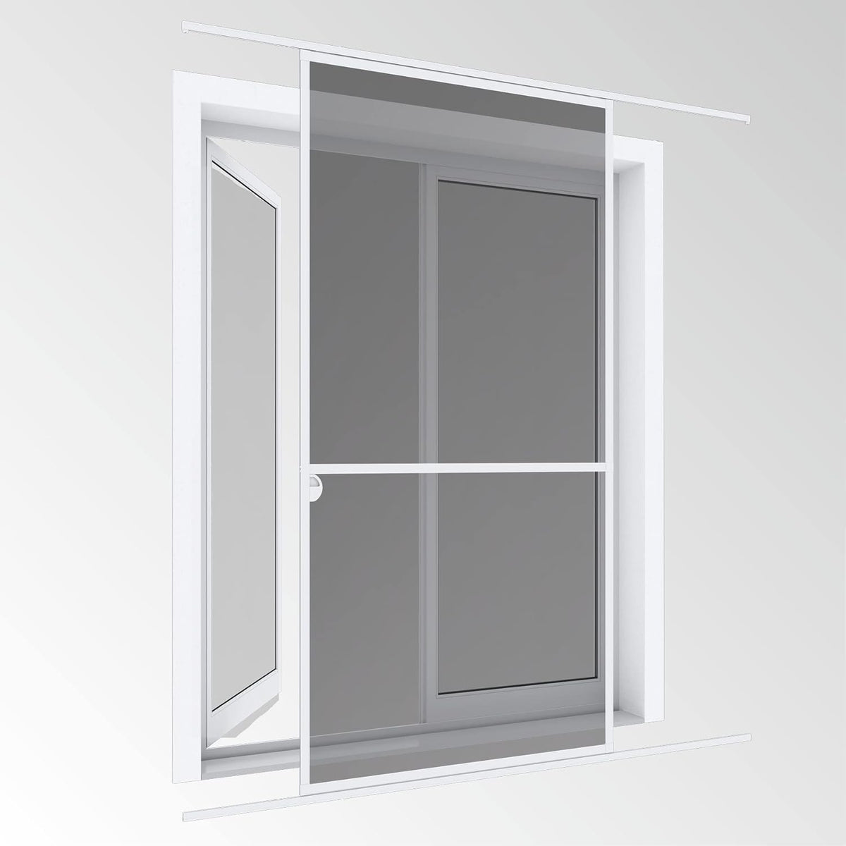 Windhager Insectenbescherming Expert schuifdeur vliegenscherm aluminium frame voor deuren 120 x 240 cm wit 04317