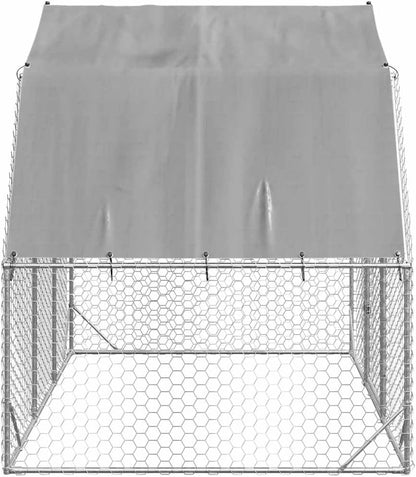 vidaXL Chicken coop with roof 2.5x2.0x2.25m galvanized steel, walk-in chicken coop, walk-in chicken coop, walk-in chicken coop, metal chicken coop - QUORE
