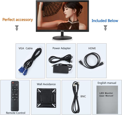 19 inch monitor CCTV scherm beveiligingscamera multifunctionele HDMI AV BNC VGA ingang USB-interface computermonitor resolutie 1440 x 900