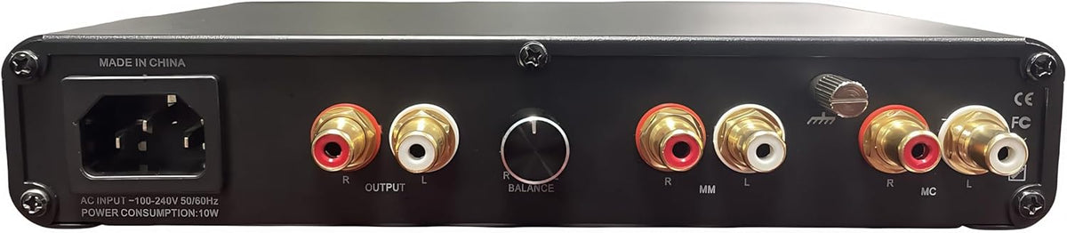 WAudio High Fidelity Phono voorversterker voor MM/MC draaitafels (zwart)