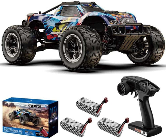 RC Offroad Buggy – Afstandsbedienbare Auto – RC Racewagen – Offroad Voertuig – Driftwagen – 60 km/u Snelheid – Borstelloze Motor – 4WD – Blauw – Met 3 Batterijen - QUORE