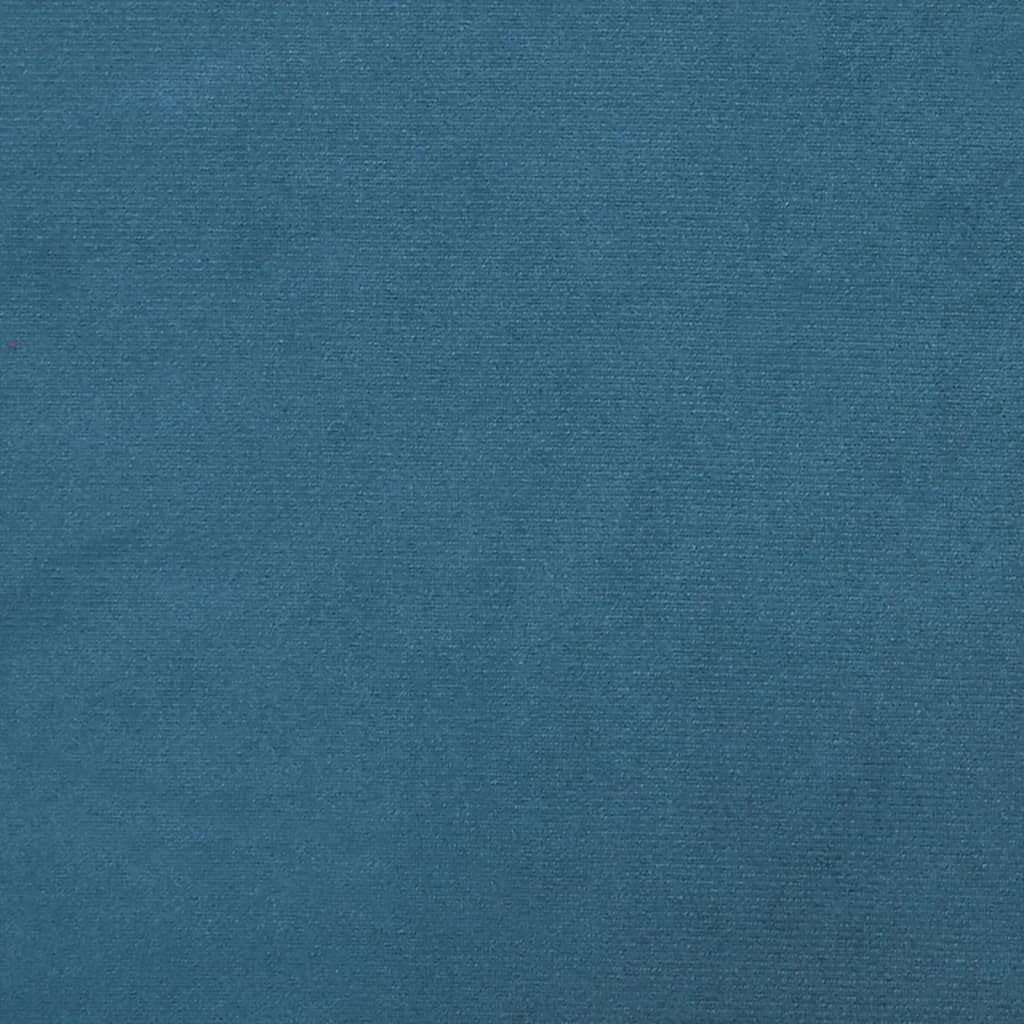 Fauteuil met poef, blauw, 60 cm, fluwelen gestoffeerde stoel, relaxstoel voor woonkamer, comfortabele stoel met dik gevoerde zitting en voetenbank, robuust frame van multiplex