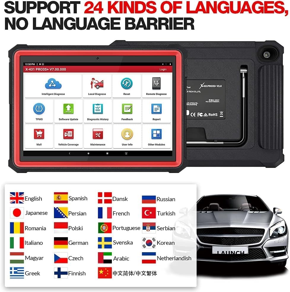 OBD2 Diagnoseapparaat – Autodiagnose Tool – OBD Scanner – Motorcode Lezer – Foutcode Uitlezer – Bidirectionele Tests – ECU Codering – 35+ Resetfuncties