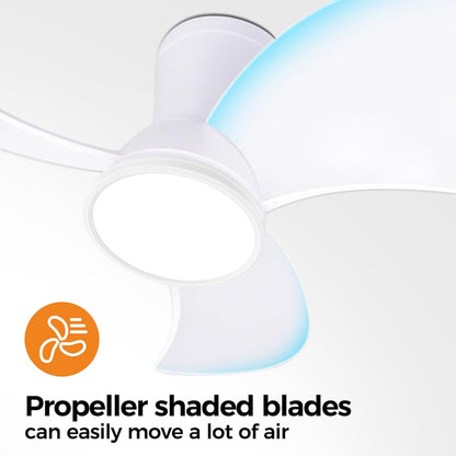 slochi Stille plafondventilator met verlichting, 30 dB, 76 cm diameter, groot luchtvolume, met afstandsbediening, timerfunctie, instelbare helderheid van 3000 K/4500 K/6000 K plafondlamp