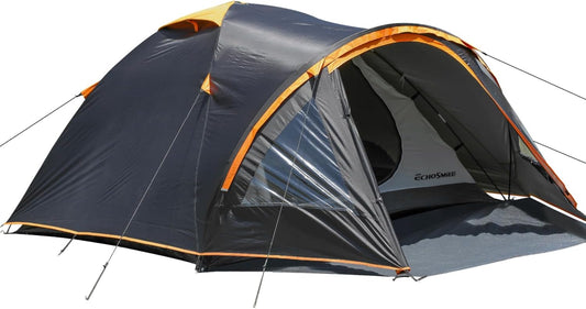 EchoSmile 4-persoons campingtent, 3-4 seizoenen, waterdicht, 5000 mm, koepeltent met voortent, lichte wandeltent, outdoor iglu tent, festivaltent