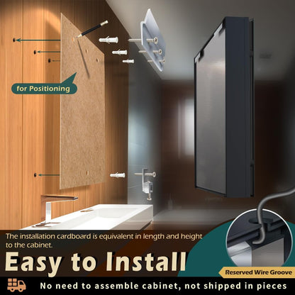 LED Spiegelkast Badkamer – Medicijnkast – Badkamerspiegel – Opbergkast – Verlichte Spiegel – Instelbare Kleurtemperatuur – Anti-Mist Functie – Stopcontact & USB Poort – 75x85 cm - QUORE