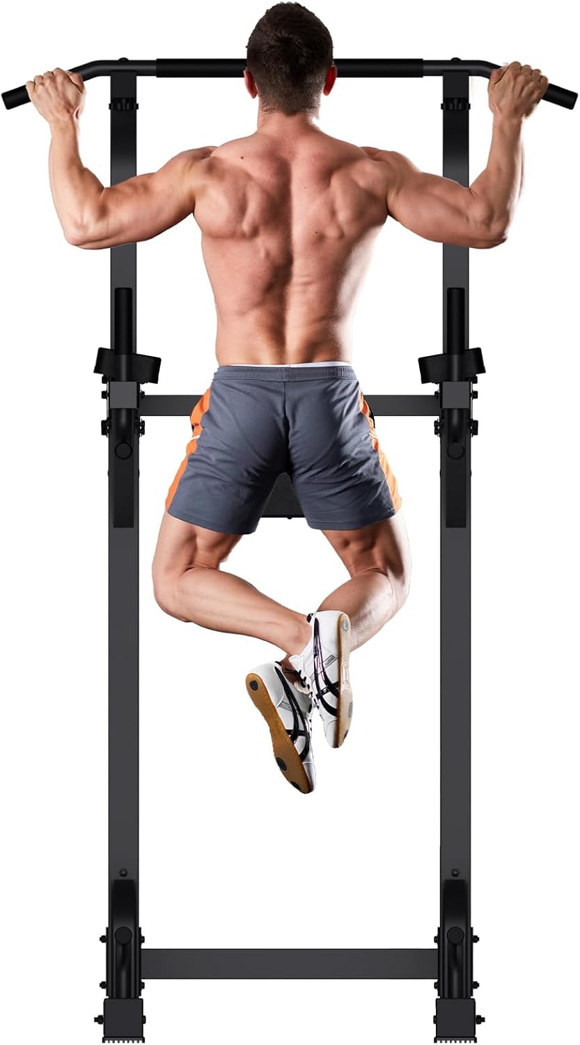Pull Up Station - Dip Station - Dip Bars - Multifunctioneel - Instelbaar - Power Tower Fitness Station - Pull Up Bars - voor Huis - Gym -Krachttraining Apparatuur - 68.4 x 100 x  218 cm - Zwart