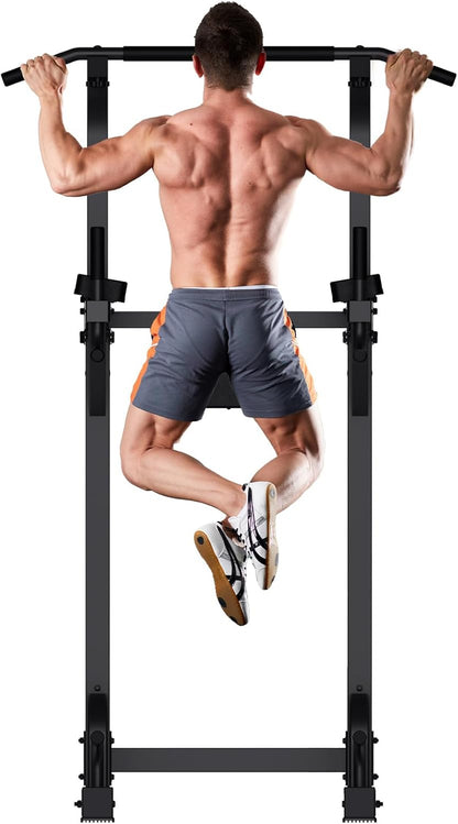 Pull Up Station - Dip Station - Dip Bars - Multifunctioneel - Instelbaar - Power Tower Fitness Station - Pull Up Bars - voor Huis - Gym -Krachttraining Apparatuur - 68.4 x 100 x  218 cm - Zwart