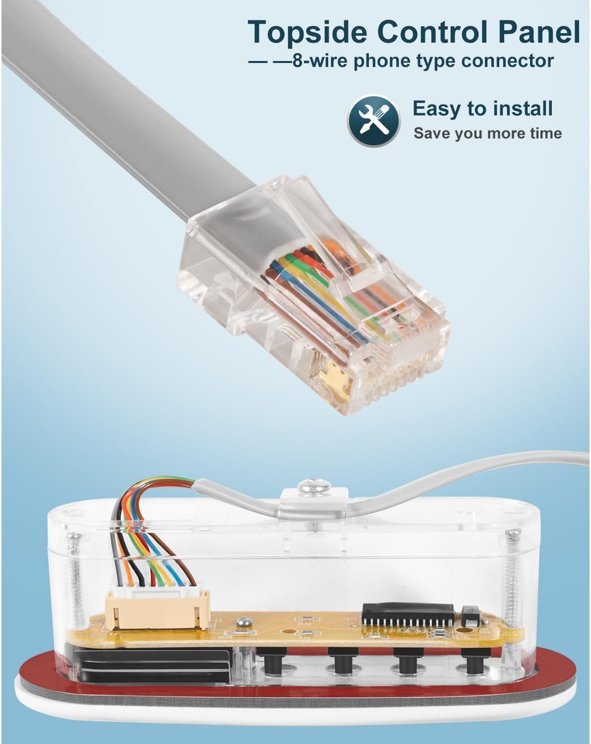 53238 Bedieningspaneel, vervanging met led-display, 4-toetsen Whirlpool-bedieningspaneel voor Balboa VL200 Heat Jacket Systemen