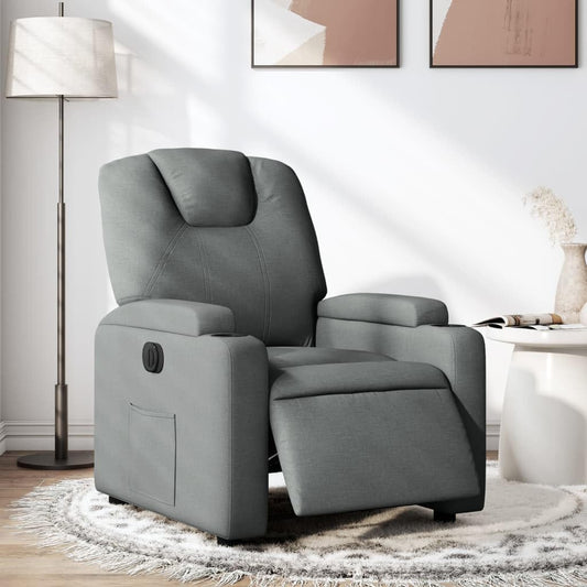 Armchair, Reclining Chair, Sleeping Chair, Electric Chair with Adjustable Backrest, Dark Grey Fabric