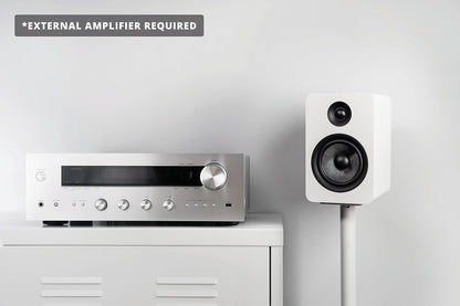 Kanto YU Passive 5.25" Passive Bookshelf Speakers with 1" Silk Dome Tweeter | External Amplifier Required | Pair | Matte White