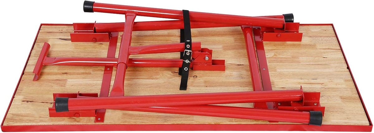 Inklapbare werktafel werkbank werkplaatstafel montagetafel 120x62,5 cm inpaktafel opvouwbaar