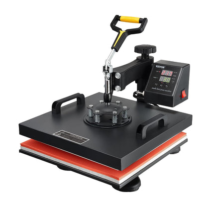 VEVOR Warmtepersmachine 2 in 1 Sublimatie Machine 1500W Warmteoverdrachtsprinter met LCD Digitaal Display en Instelbare Druk Geschikt voor T-shirts Petten Keramische Platen en Vele Andere Materialen