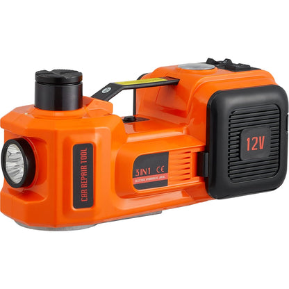 VEVOR 5T 12V DC elektrische hydraulische auto krik automatische lift 155-450 mm heffen Jack met slagmoersleutel LED Lamp Tyre Inflator voor langs de weg band wisselaar SUV Hatchback