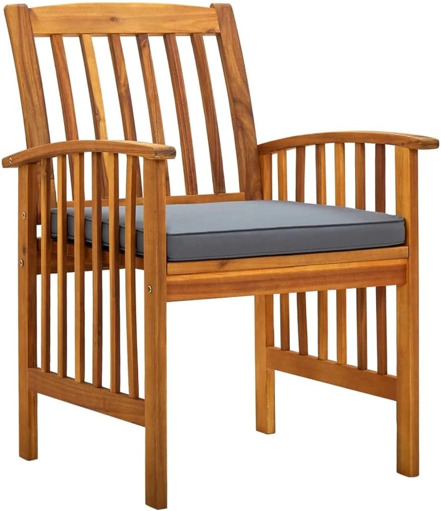 vidaXL Garden chairs 4 pieces with cushions, solid acacia wood - QUORE
