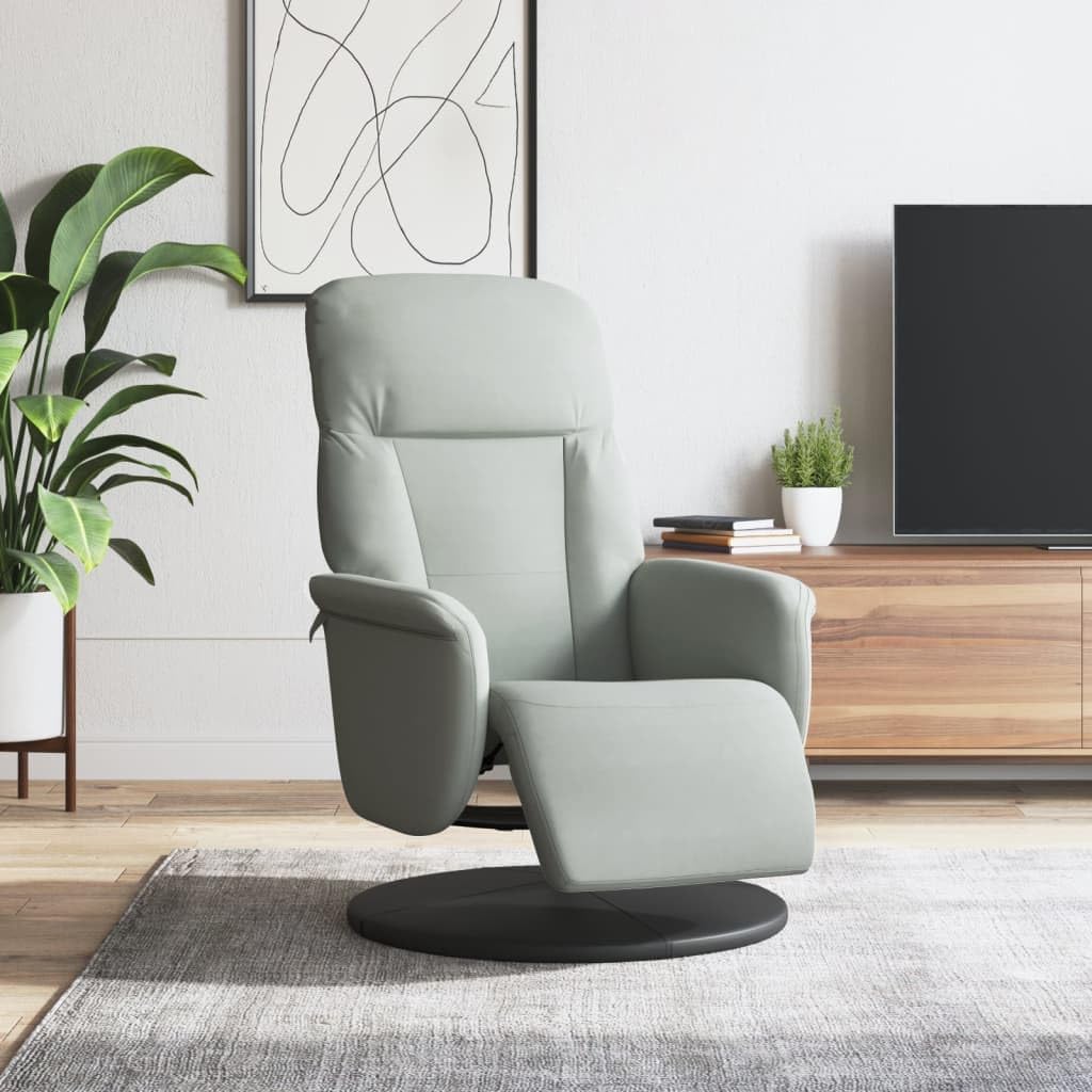 Verstelbare Fauteuil – Relaxfauteuil – Leunstoel – Draaifauteuil – Tv Stoel – 360 Graden Draaibaar – Fluwelen Bekleding Lichtgrijs