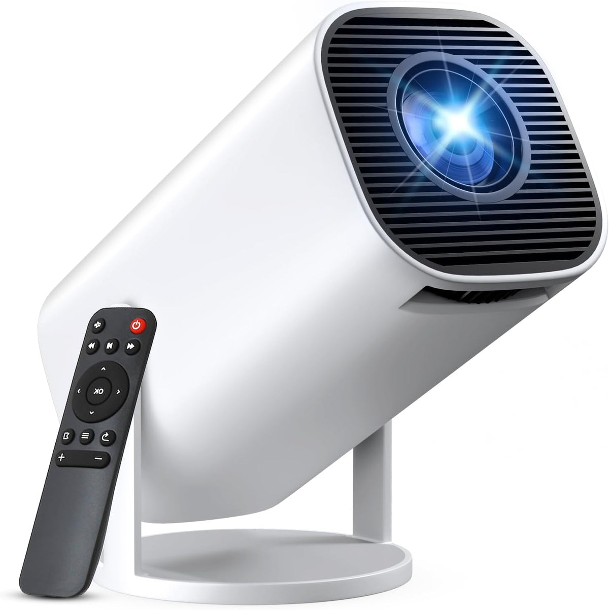 Mini-beamer, smart projector Full HD 1080P, kleine beamer, thuisbioscoop met wifi 6 en Bluetooth 5.2, ondersteunt automatische trapeziumcorrectie, 180 graden draaibaar, compatibel met HDMI/tv-stick