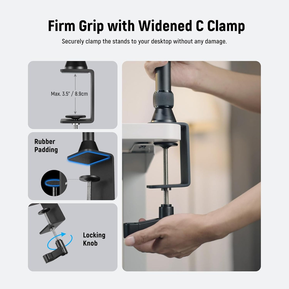 NEEWER Overhead Camera Mount Rig met Dual Ball Head Super Klem/Telefoon Houder/C Klem voor Desktop Top Down Shots, Metalen Multi Device Mount Platform voor Fotografie Live Streaming Video Making,