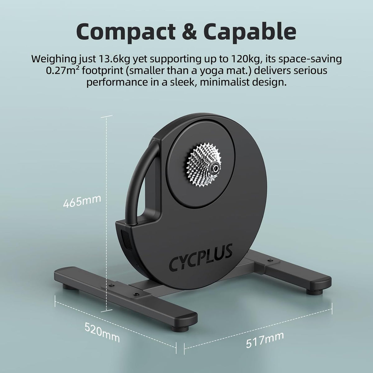 CYCPLUS R200 Smart Indoor Bike Trainer, 2200 W borstelloze motor, 19% gradiëntsimulator, BLE & ANT+ Dual Mode, Virtueel schakelen, Simulatie bergopwaarts en bergafwaarts, super stilte voor realistisch