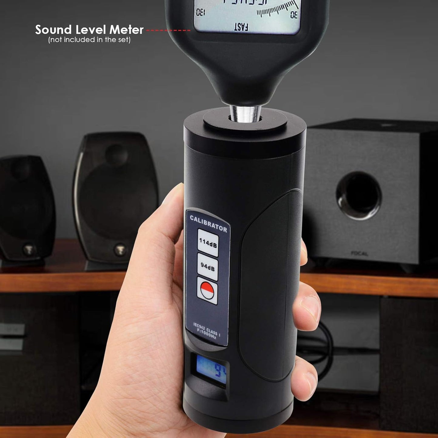 Geluidsniveaumeter, Kalibratie, 94 dB & 114 dB, Geluidsdrukniveau 1 inch en 1/2 inch, Microfoon, Ruisonderdrukking, Digitaal Gereedschap, Lcd-display, Display met Achtergrondverlichting.