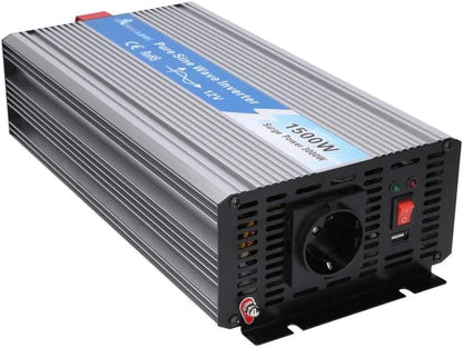 EXTRALINK OPIM - 1500 W Spanningsomvormer 12 V 230 V Zuivere Sinus Stroomomvormer Voor Auto, Camper en Voertuigen