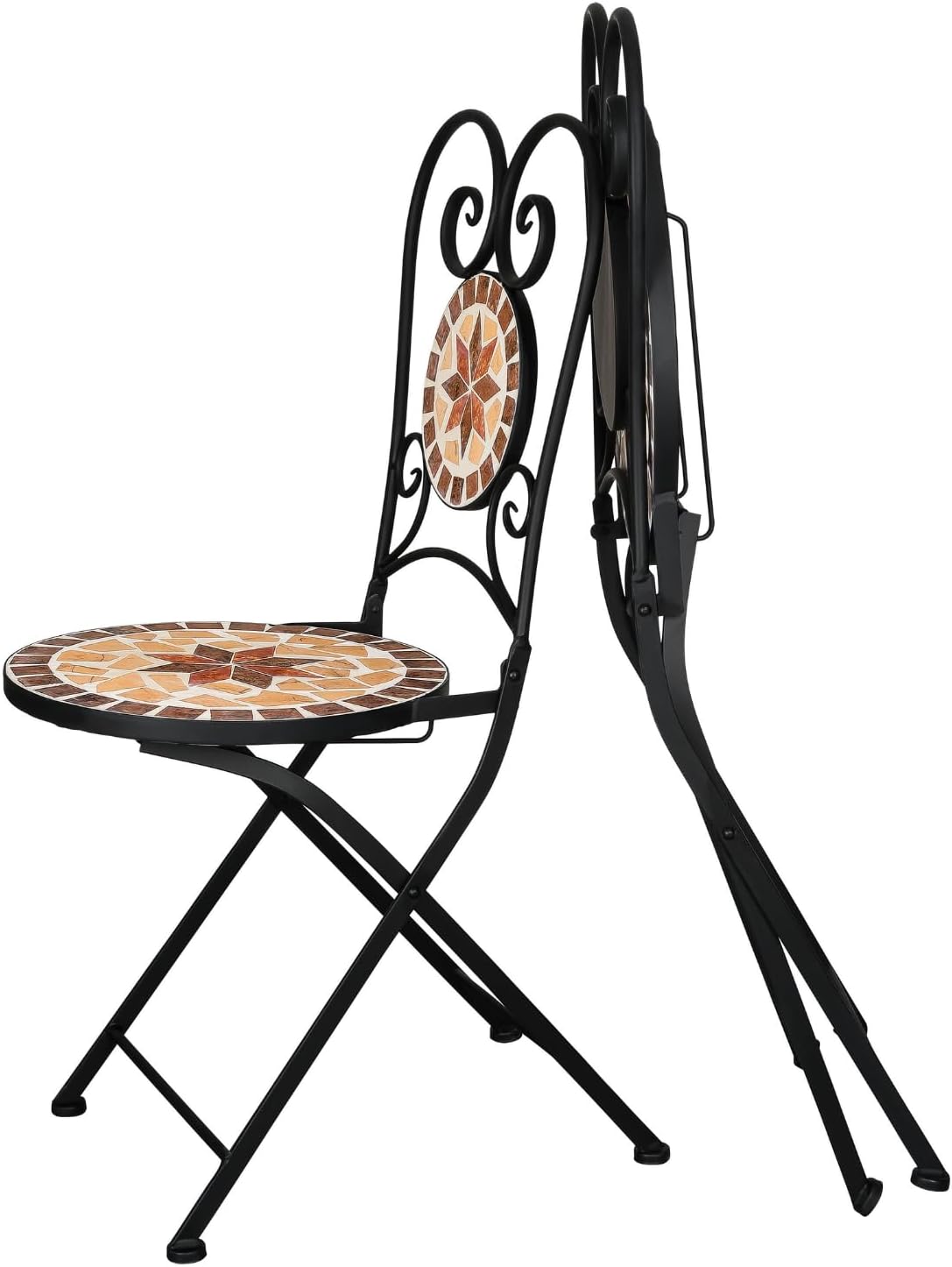 Tuinmeubel, mozaïektafel, 2 stoelen, mozaïek, zitmeubel, bistrotafel met stoelen, zitgroep, balkonmeubel, balkontafel met stoelen