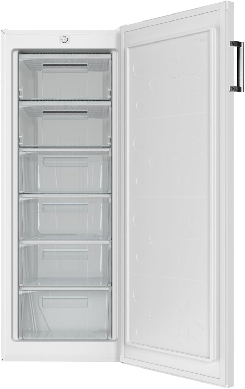 Amica Freezer, white, 177 litres, 144 cm high, energy label: C/four drawers, 2 compartments with flap, interchangeable door stop - QUORE
