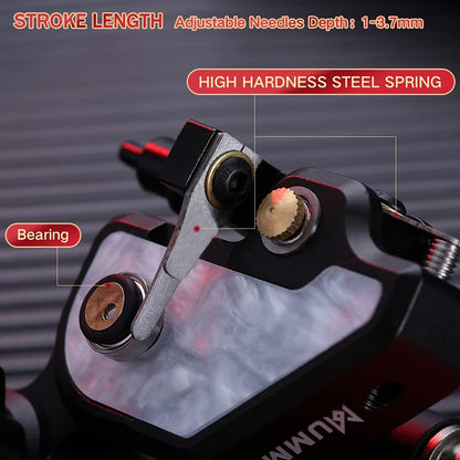 Mummy Roterende Tattoo Machine Japan Motor Aluminium CNC Frame 2.5-3.5mm Slag Lengte (R1-2)
