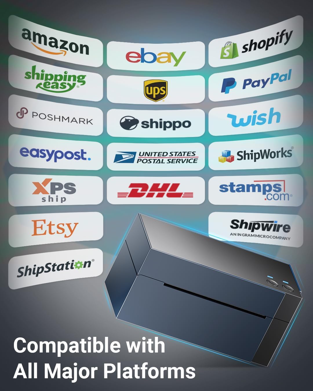 Phomemo WiFi Verzendlabelprinter 4x6, 344WF WiFi Thermische Labelprinter voor Kleine Ondernemingen, Postlabel Maker, Compatibel met eBay, Etsy, Shopify, Amazon, Royal Mail, FedEx, USPS
