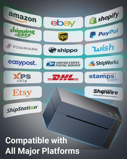 Phomemo WiFi Verzendlabelprinter 4x6, 344WF WiFi Thermische Labelprinter voor Kleine Ondernemingen, Postlabel Maker, Compatibel met eBay, Etsy, Shopify, Amazon, Royal Mail, FedEx, USPS