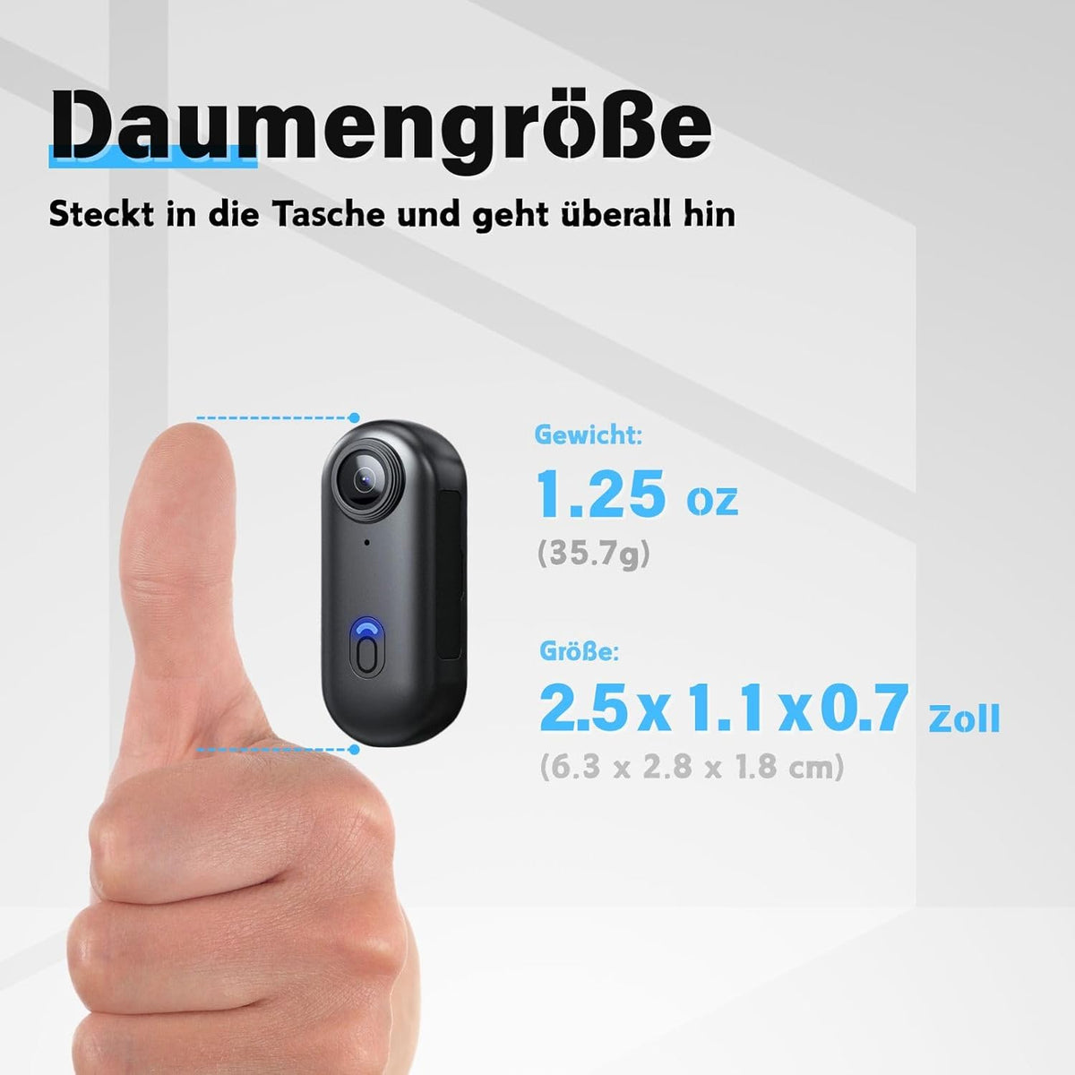 4K Actiecamera, duim actiecamera, klein formaat, overal te monteren, kleine lichaamscamera met veerclip, draagbare vlogging, handsfree POV-opname, helmcam voor fietsen, motorfiets (4K-128G)