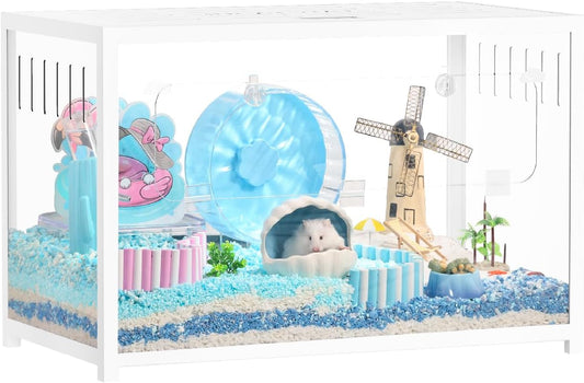 BUCATSTATE Hamsterkooi metaal 2.0 - kleine dierenhabitats groot stapelbaar met diep hol eenvoudig te installeren 80 x 44,7 x 50,6 cm voor dwerg Syrische hamster, cavia, gerbil, reptielen