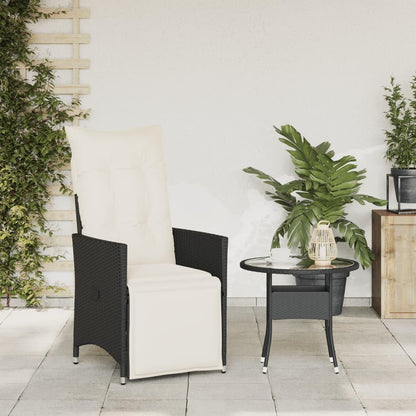 365659 Garden Armchair with Cushions Synthetic Rattan Black Outdoor Patio Balcony Chairs Garden Chairs Patio Chair - QUORE
