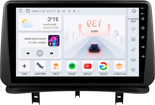 Hizpo Android 13 Car Radio for Renault Clio 3 2005-2014, 8-Core 4G + 32G GPS Navigation 9 Inch QLED Touch Screen with CarPlay Android Car Bluetooth WiFi 4G LTE DSP Mirror Link FM/AM - QUORE