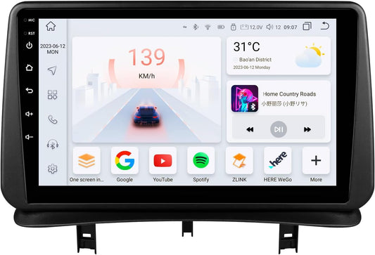Hizpo Android 13 autoradio voor Renault Clio 3 2005-2014, 8-Core 4G + 32G GPS navigatie 9 inch QLED touchscreen met CarPlay Android Car Bluetooth WiFi 4G LTE DSP spiegel Link FM/AM