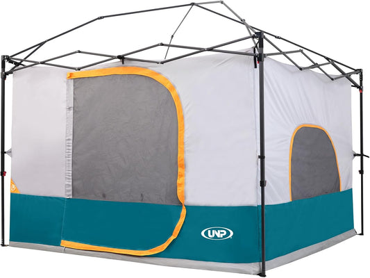UNP Binnentent voor 10' x 10' pop-up luifel|Gazebo/ingenaaide vloer en volledig geventileerd dak met 1 gaasdeur en 3 grote gaasramen eenvoudige installatie exclusief luifelframe