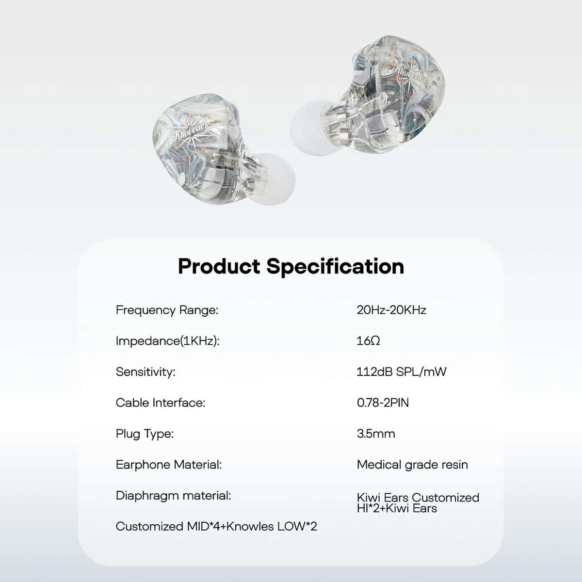 In-Ear Monitor – IEM – Oordopjes – Oortjes – In-Ear Oordopjes – Transparant – 8 Gebalanceerde Armatuurdrivers – Drieweg Passieve Crossover