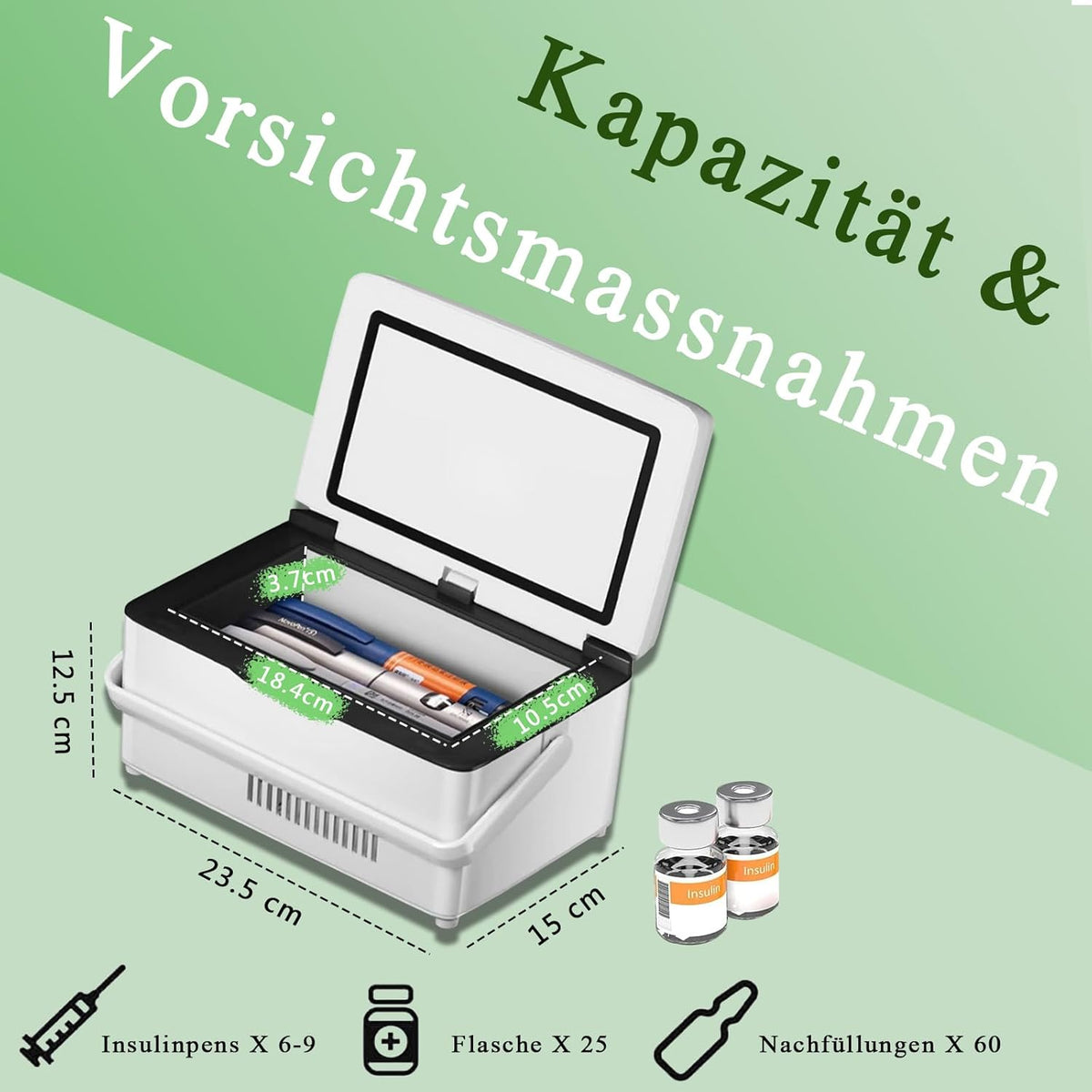 Koelkast voor medicijnen, draagbaar, met 3 batterijen, mini-intelligente elektrische thermostaat, koeler, grote koeltechniek, ruimte voor auto, reizen, thuis, medische koeltas