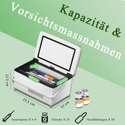 Koelkast voor medicijnen, draagbaar, met 3 batterijen, mini-intelligente elektrische thermostaat, koeler, grote koeltechniek, ruimte voor auto, reizen, thuis, medische koeltas