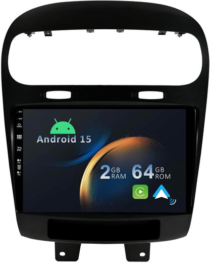 Android 12 2 Din Radio Navigatie voor Fiat Freemont 2012-2014/Dodge Journey 2013-2016: [Ingebouwde CarPlay/Android Auto/GPS]-IPS 2.5D 9 Inch Touchscreen-DAB/Bluetooth 5.0/Stuurbediening