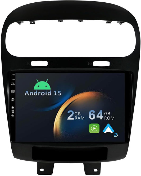 Android 12 2 Din Radio Navigatie voor Fiat Freemont 2012-2014/Dodge Journey 2013-2016: [Ingebouwde CarPlay/Android Auto/GPS]-IPS 2.5D 9 Inch Touchscreen-DAB/Bluetooth 5.0/Stuurbediening