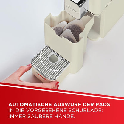 Polti Coffea S15C Espressomachine, compatibel met E.S.E-pads, 44 mm, tank 0,85 l, pompdruk 19 bar, crèmekleurig