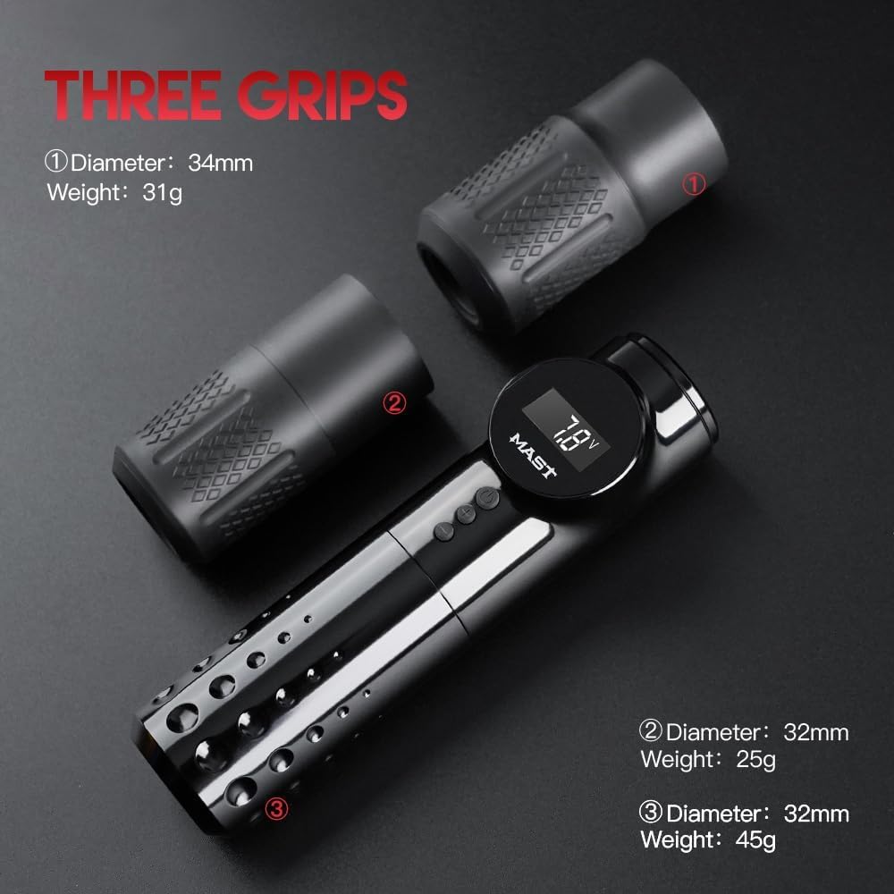 Mast Archer Tattoo Kit Wireless Rotary Tattoo Gun Pen Machine with 2pcs Grips 20pcs Tattoo Cartridges Needlefor Tattoo Studio Art