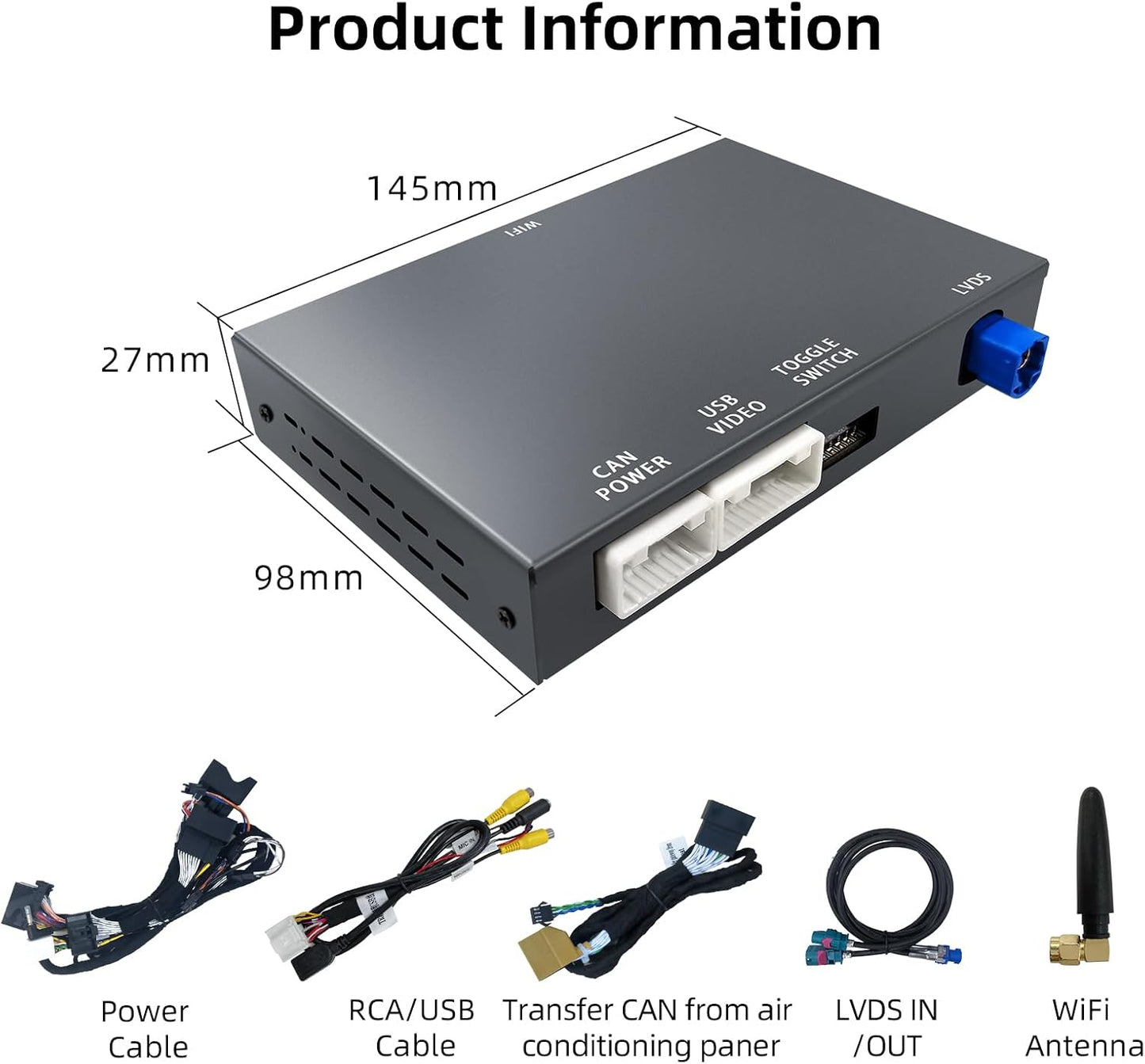 CarPlay Module – Draadloze CarPlay Dongle – Android Auto Adapter – MirrorLink Interface – Auto Multimediasysteem – Plug & Play Installatie – Stuurwielbediening – Compatibel met Audi A8 2010-2017 6,5"/7" MMI 3G Scherm