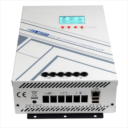 Yoving 100A MPPT Solar Charging Controller 24V 12V Auto Max 100V 2500W DC Zonnepaneel Regulator Charge Controller met LCD-display en temperatuursensor, werkt voor verzegeling, gel, floded en lithium.