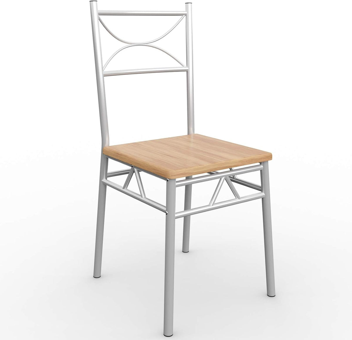 Eethoek – Eettafel Set – Eetkamermeubel – Keukenmeubel – Stoelenset – Compact Formaat – Stevig Gepoedercoat Metaal – MDF Beukenlook