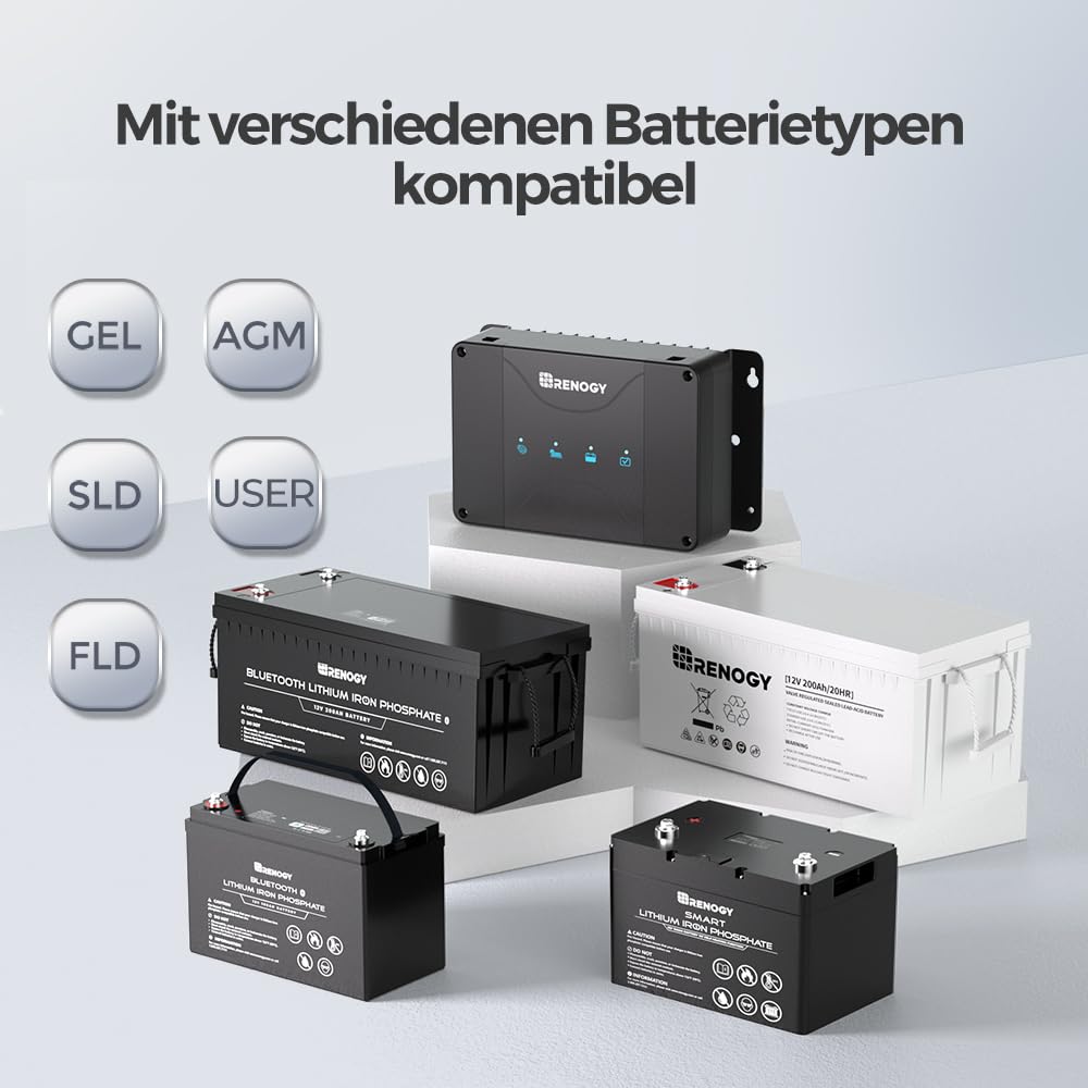 Renogy 30 A DCDC Battery Charger MPT Solar Charge Controller Charging Booster 12 V Independent from the Net for Starter Battery and Power Battery Motorhome, Caravan - QUORE